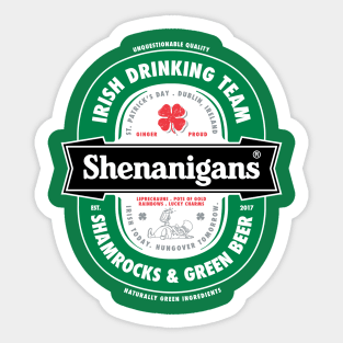 Saint Patrick's Day Shenanigans Beer Label Sticker